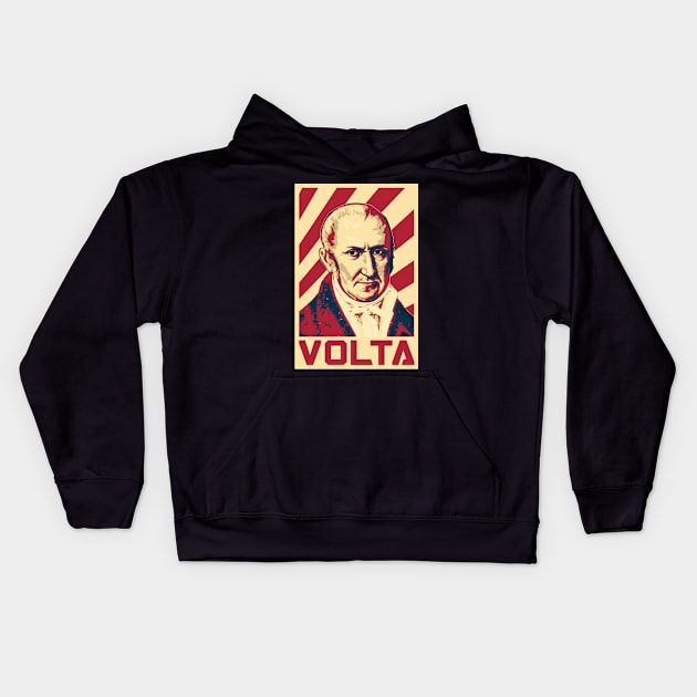 Alessandro Volta Retro Kids Hoodie by Nerd_art